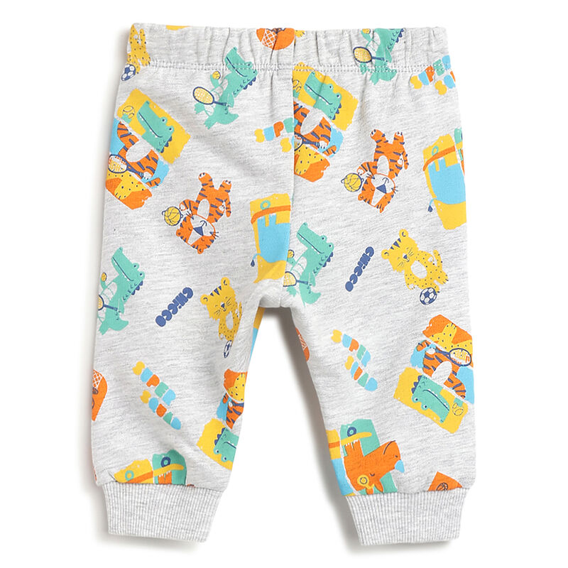 Boys Light Grey Printed Trouser image number 1